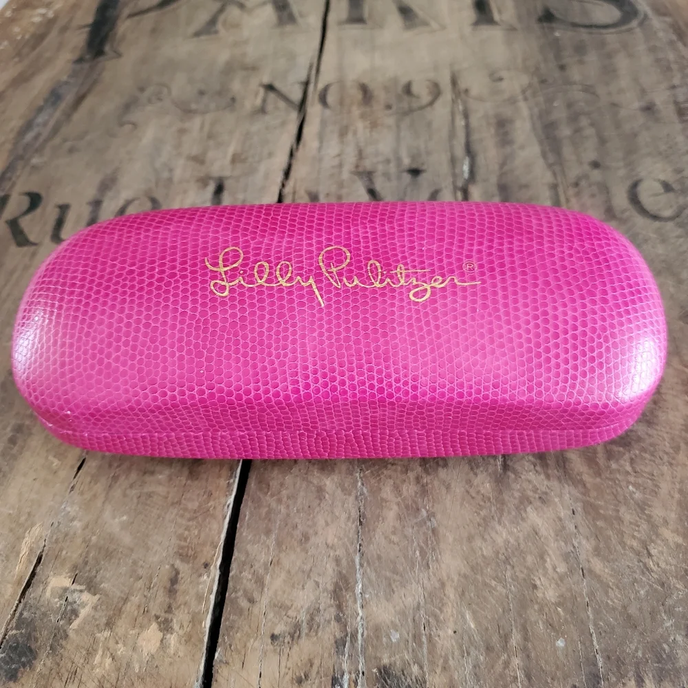 🔥LILLY PULITZER Hot Pink Hard Shell Eyeglass |‎ Sunglass | Eyewear Case